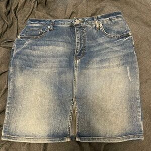 Faded Glory Denim Slit Skirt